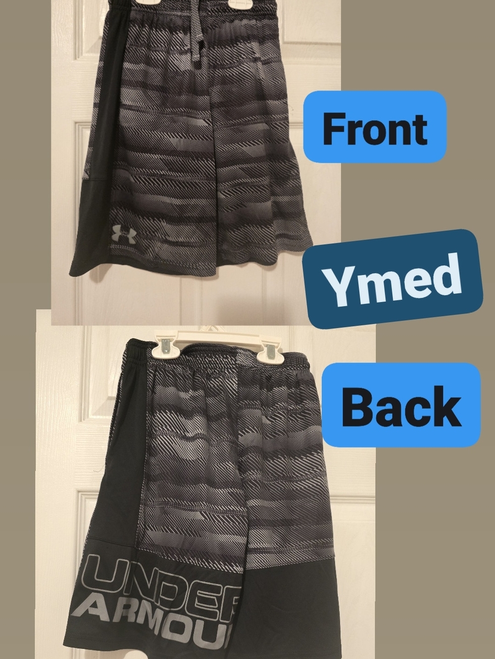 Under Armour Black & Heather Gray Patterned Athletic Shorts